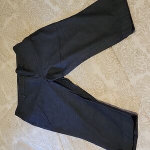 Ann Taylor cuffed cropped pant- navy denim look